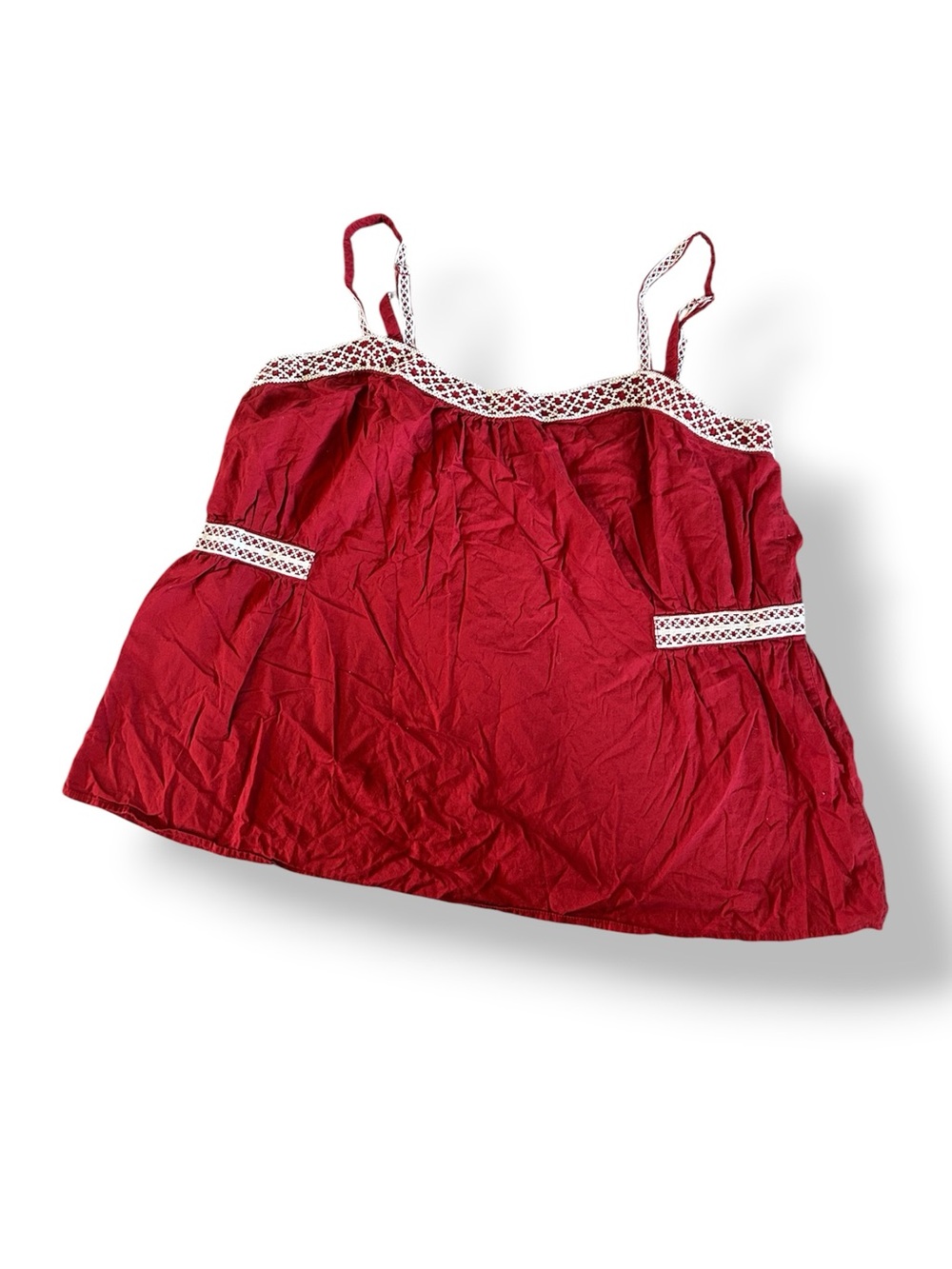 [Old Navy] VTG Y2K Red and White Lace Tank